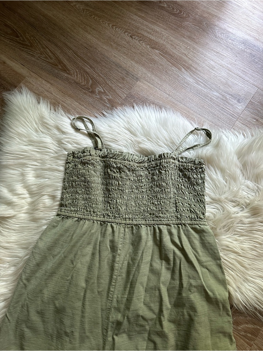 ANTHROPOLOGIE Pilco Smocked Sleeveless Romper In Green - Picture 8 of 8